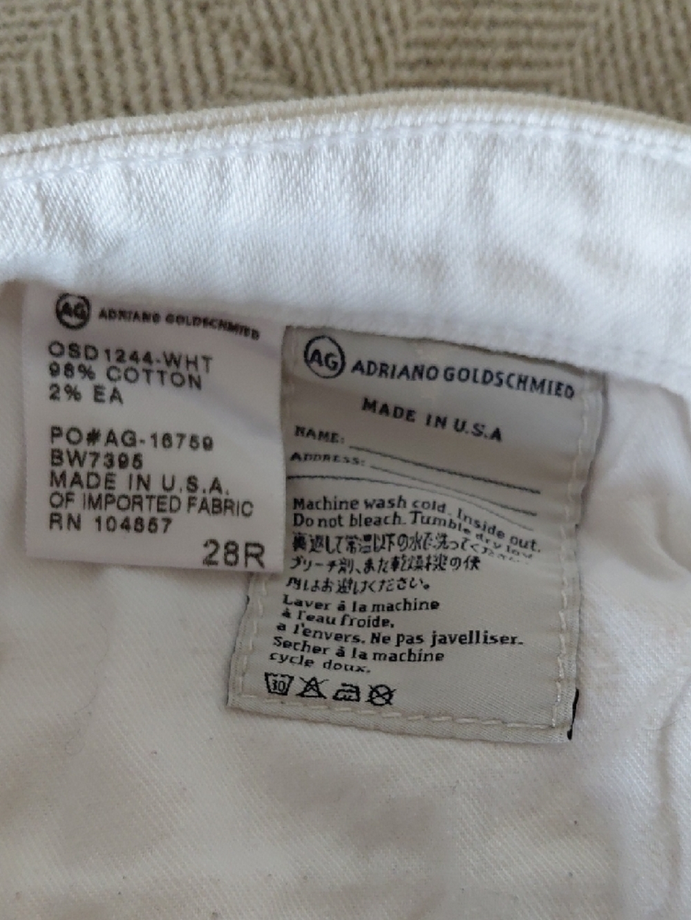 Ag Adriano Goldschmied White Jeans Skinny Straight Leg - Picture 5 of 6